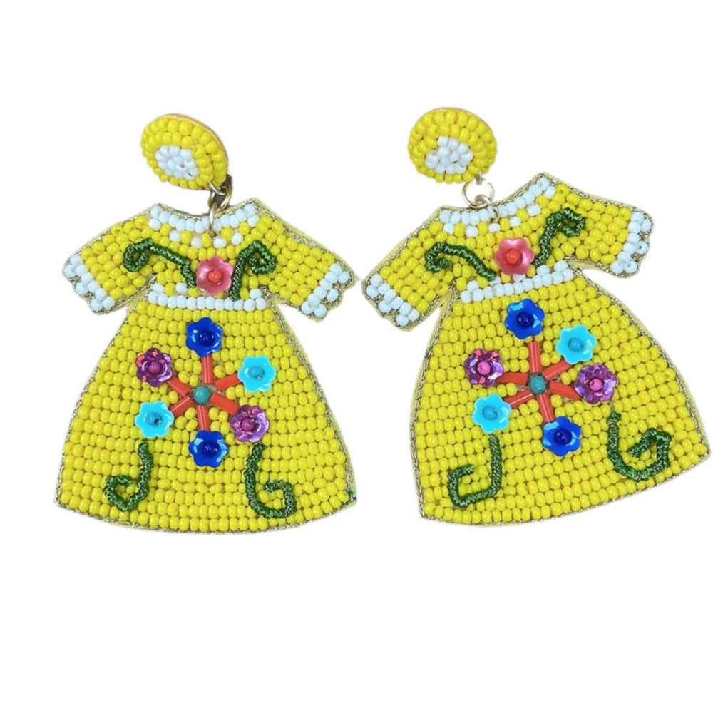 🐣NWT Treasured Jewels Colorful Beaded Dress Earrings